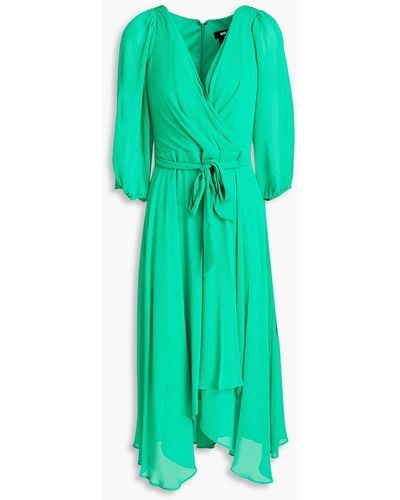DKNY Wrap-effect Crepon Dress - Green