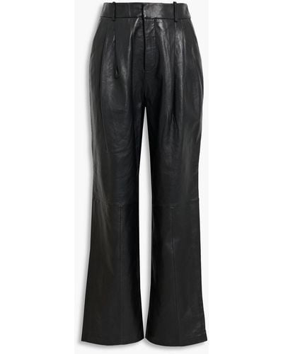 Walter Baker Luka Leather Straight-leg Trousers - Black