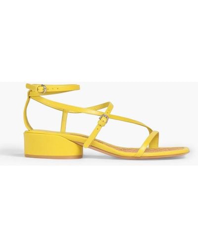 Ferragamo Egadi 30 Leather Sandals - Yellow