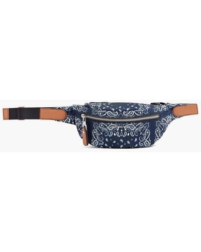 Michael Kors Faux Leather-trimmed Paisley-print Twill Belt Bag - Blue