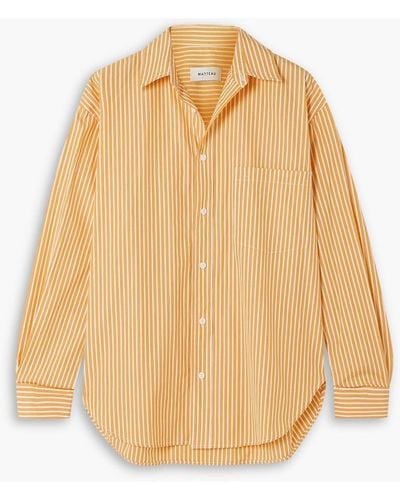 Matteau Oversized Striped Cotton-poplin Shirt - Natural