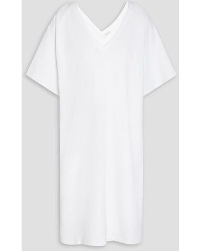 American Vintage Ekowood French Cotton-blend Terry Mini Dress - White