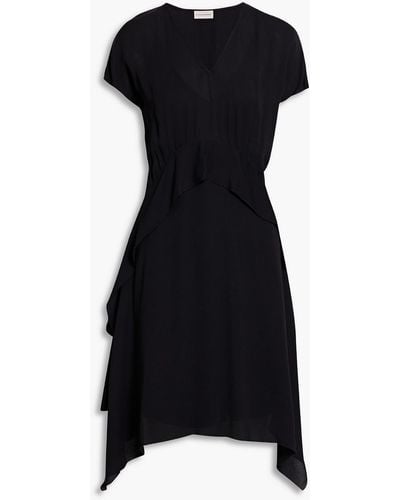 By Malene Birger Balizia Asymmetric Draped Crepe De Chine Dress - Black