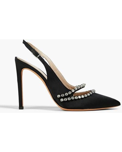 IRO Reja Crystal-embellished Satin Slingback Court Shoes - Black