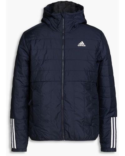 adidas Originals Quilted Shell Hooded Jacket - Blue