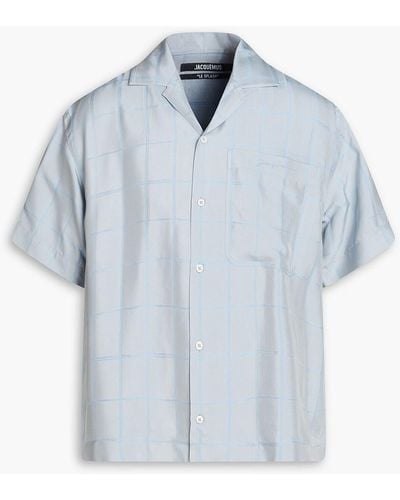 Jacquemus Jean Checked Satin-jacquard Shirt - Blue