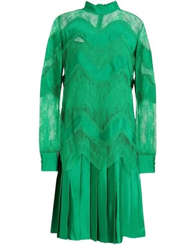 Valentino Garavani Corded Lace, Point D'esprit And Silk-satin Dress - Green