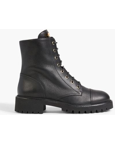Giuseppe Zanotti Thora Leather Combat Boots - Black
