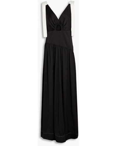 3.1 Phillip Lim Cutout Two-tone Satin Maxi Dress - Black