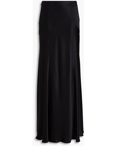 Alberta Ferretti Silk-satin Crepe Maxi Skirt - Black