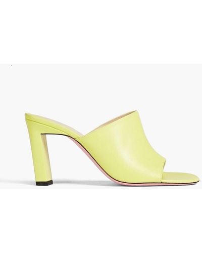 Wandler Anne Neon Leather Mules - Yellow