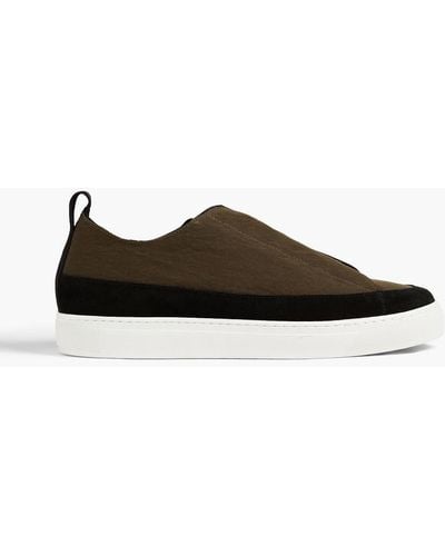 James Perse Yosemite Solstice Suede-trimmed Canvas Trainers - Black