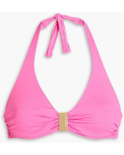 Melissa Odabash Provence Ruched Bikini Top - Pink