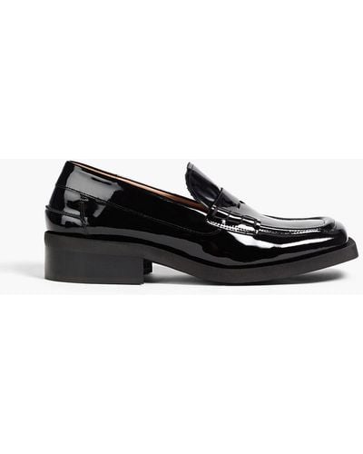 Ganni Patent-leather Loafers - Black