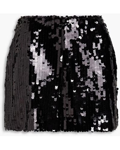 Carolina Herrera Sequined Tulle Shorts - Black