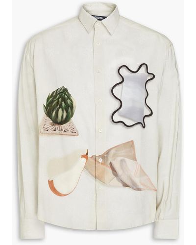 Jacquemus Simon bedrucktes hemd aus webstoff - Weiß