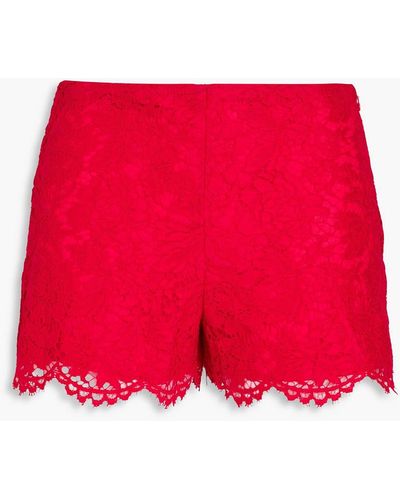 Valentino Garavani Cotton-blend Corded Lace Shorts - Red