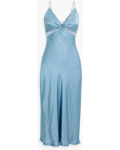 Jonathan Simkhai Eliza Cutout Satin Midi Dress - Blue