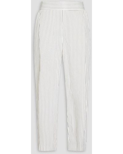 Palmer//Harding Cropped Striped Twill Tapered Pants - White