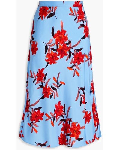 Diane von Furstenberg Beverly Floral-print Cady Skirt - Red