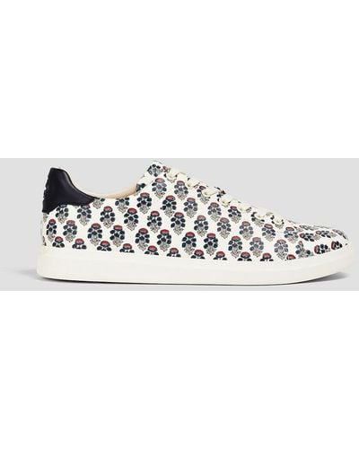 Tory Burch Howell Printed Leather Trainers - Metallic