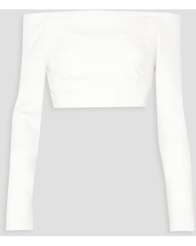 Emilia Wickstead Gerda Off-the-shoulder Cropped Wool-crepe Top - White