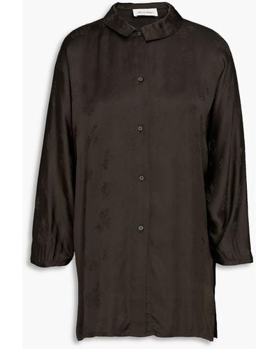 American Vintage Gitaka Satin-jacquard Shirt - Black