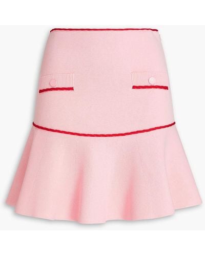 Claudie Pierlot Piped Stretch-knit Mini Skirt - Pink