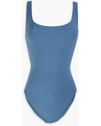 Onia Rachel Stretch-piquè Swimsuit - Blue