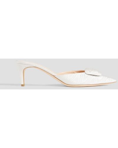 Rupert Sanderson Elsa Embellished Faille Court Shoes - White
