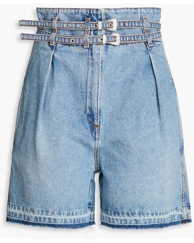 Philosophy Di Lorenzo Serafini Belted Denim Shorts - Blue