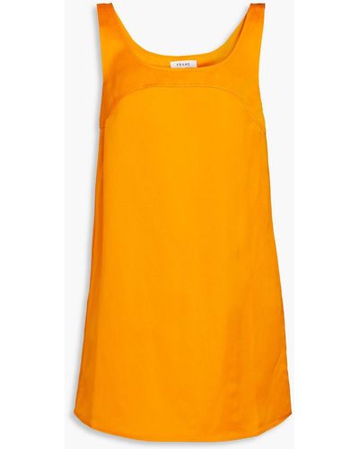 FRAME Micro Flare Twill Mini Dress - Orange