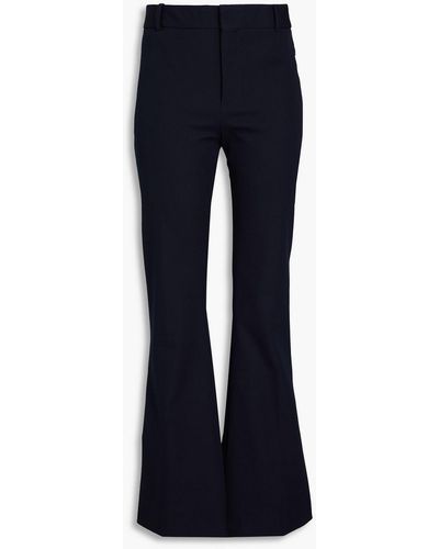 FRAME Le High Flare Stretch-cotton Flared Trousers - Blue