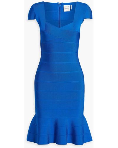 Hervé Léger Fluted Bandage Dress - Blue