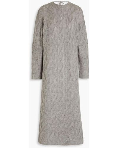 REMAIN Birger Christensen Mohair-blend Midi Dress - Grey
