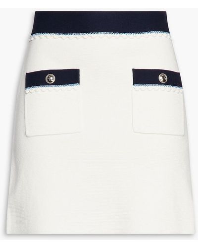 Maje Button-embellished Cotton Mini Skirt - Blue