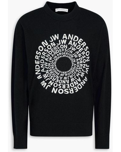 JW Anderson Jacquard-knit Merino Wool Sweater - Black