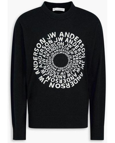 JW Anderson Jacquard-knit Merino Wool Jumper - Black