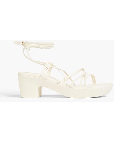 Ancient Greek Sandals Esperida Faux Leather Platform Sandals - White