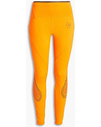 adidas By Stella McCartney Beschichtete stretch-leggings - Gelb
