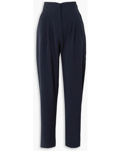 Acheval Pampa Gato Pleated Woven Tapered Pants - Blue