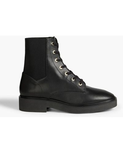 Stuart Weitzman Henley Leather Combat Boots - Black