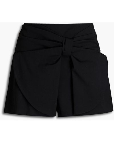 RED Valentino Bow-embellished Twill Shorts - Black