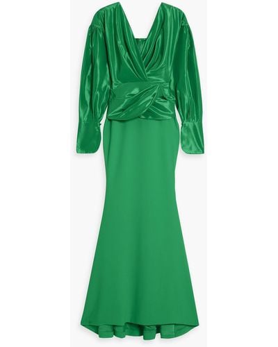 Rhea Costa Drapierte robe aus crêpe und taft - Grün