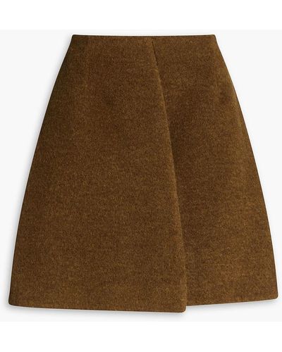 Jil Sander Brushed Wool Mini Skirt - Natural