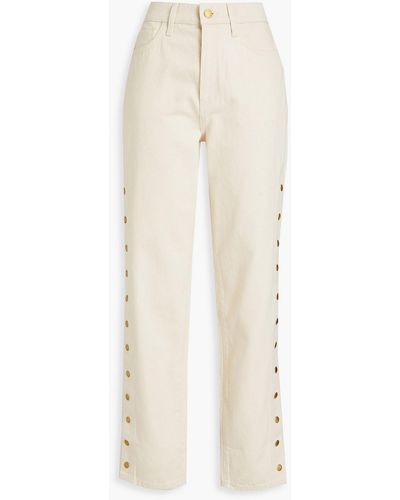 Triarchy Cropped High-rise Tapered Jeans - White