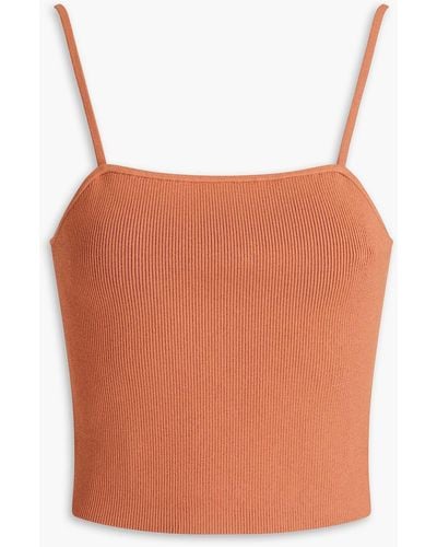 A.L.C. Darby Cropped Ribbed-knit Top - Orange