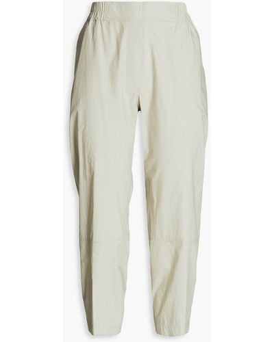 Gentry Portofino Cropped Cotton-poplin Tapered Pants - White