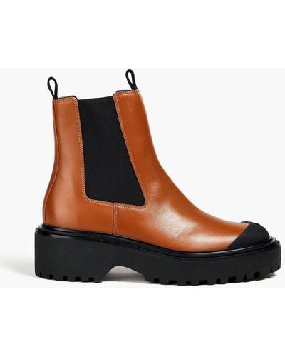 Tory Burch Lug Two-tone Leather Chelsea Boots - Brown