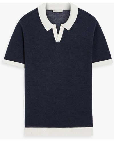Onia Johnny Linen Polo Sweater - Blue